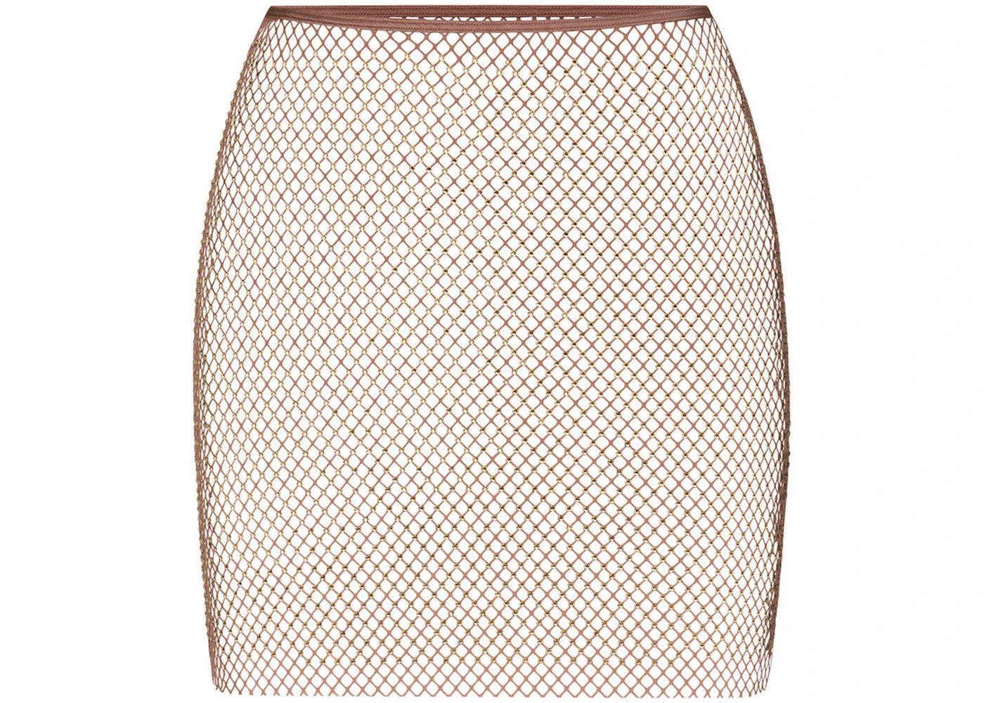 SKIMS x Swarovski Stretch Net Mini Skirt Gold