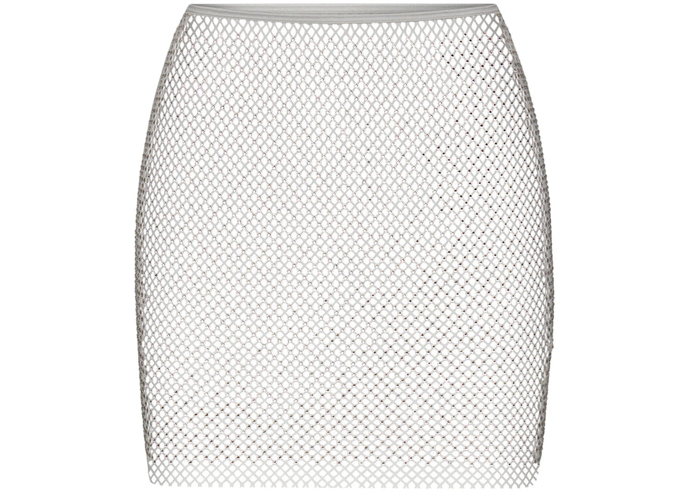 SKIMS x Swarovski Stretch Net Mini Skirt Silver