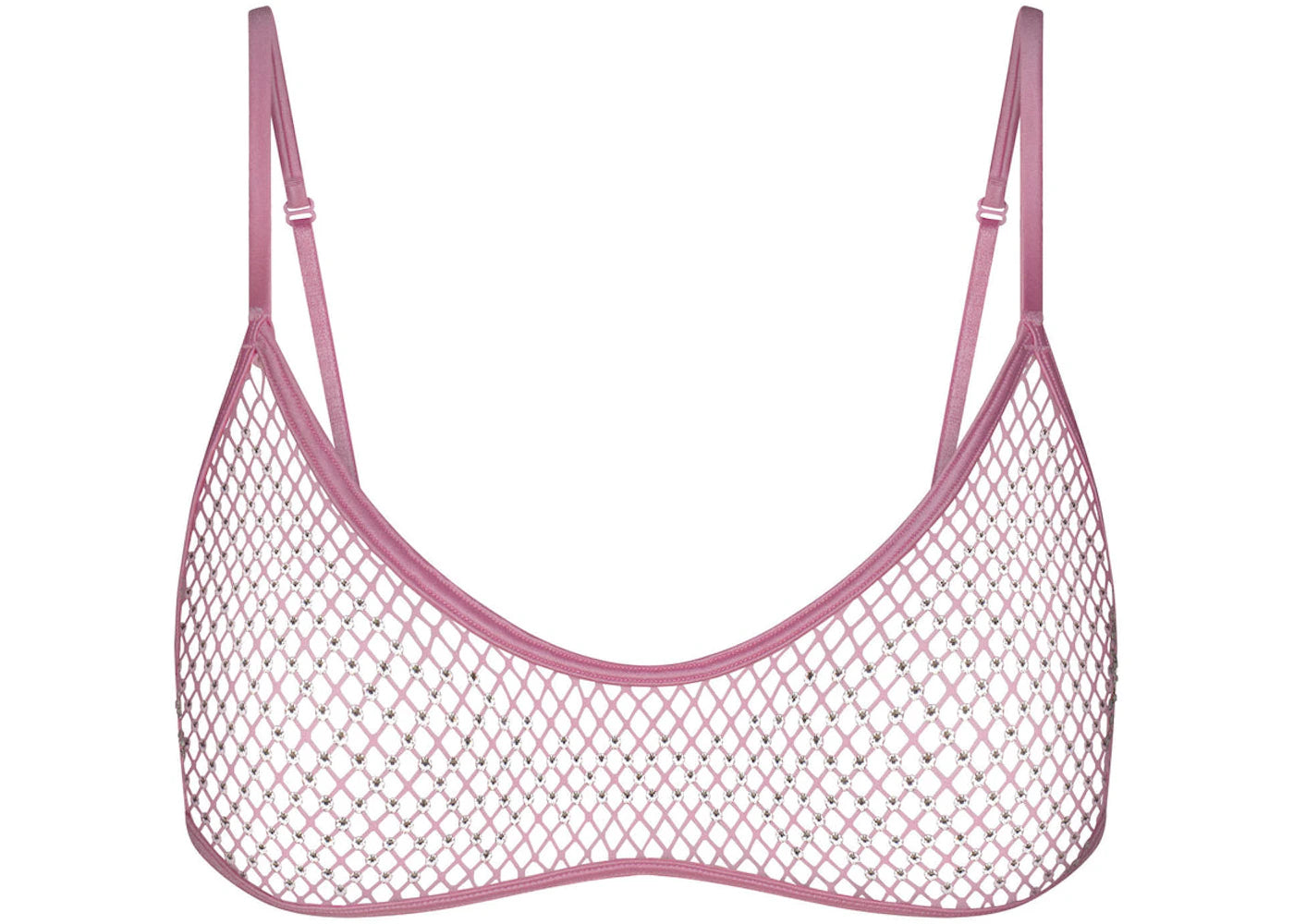 SKIMS x Swarovski Stretch Net Skimpy Scoop Bralette Bubble Gum
