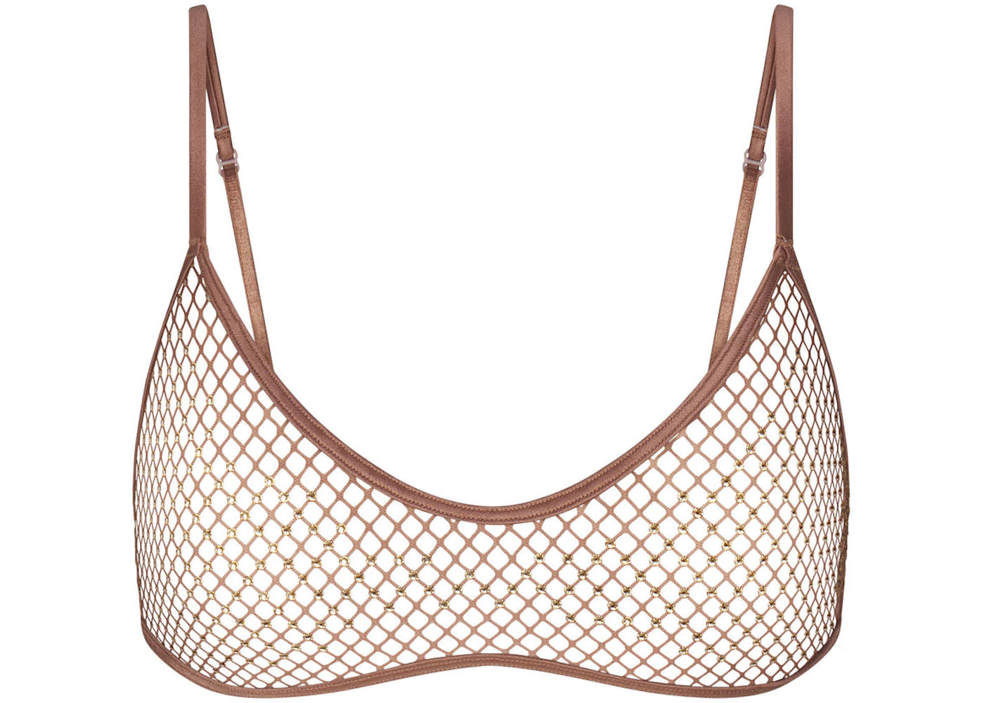 SKIMS x Swarovski Stretch Net Skimpy Scoop Bralette Gold