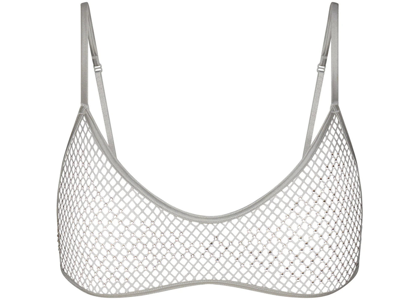 SKIMS x Swarovski Stretch Net Skimpy Scoop Bralette Silver
