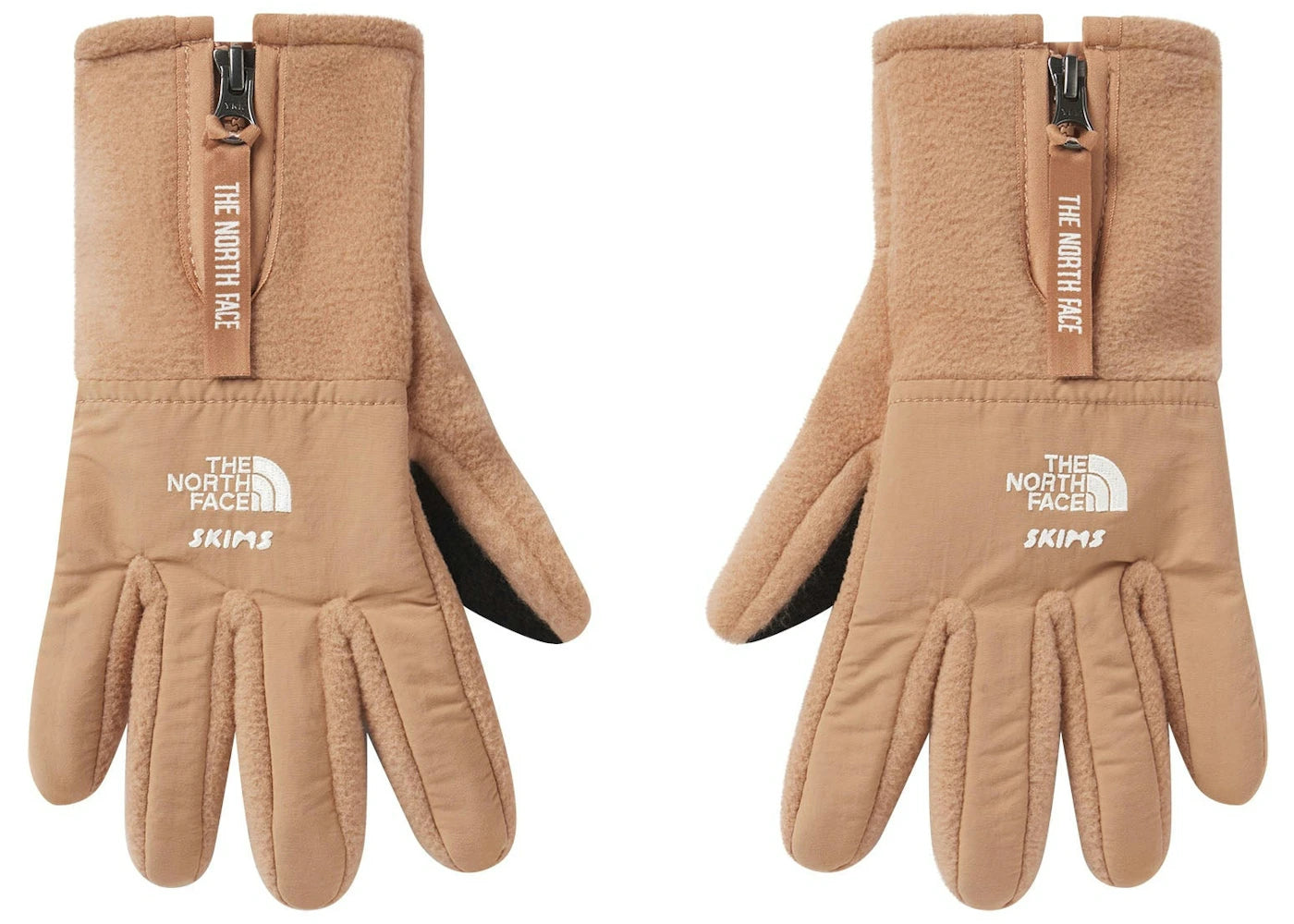 SKIMS x TNF Retro Denali Fleece Gloves Ochre