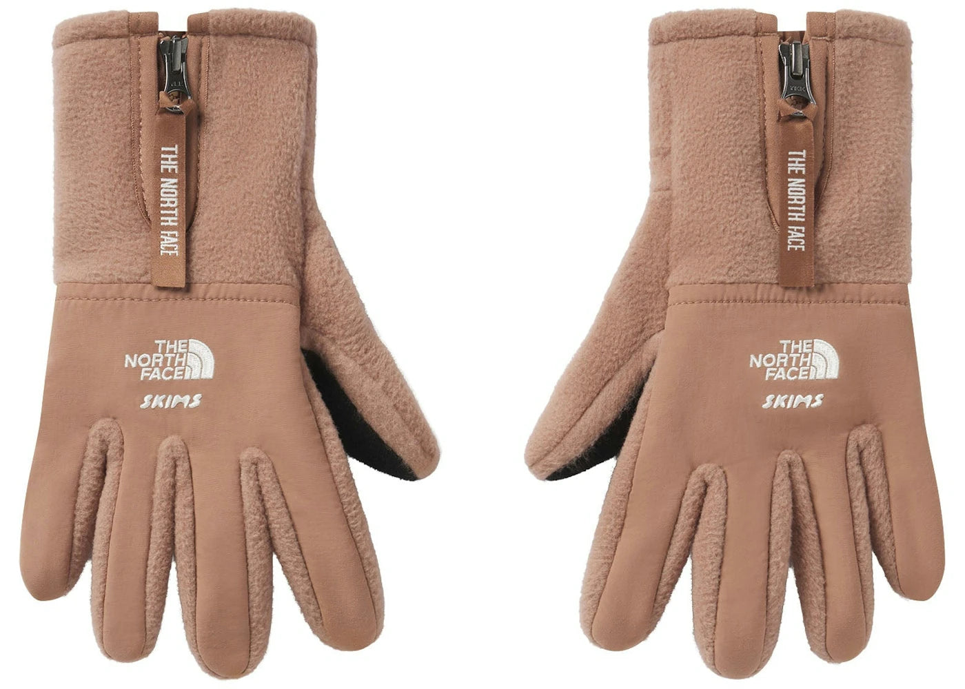 SKIMS x TNF Retro Denali Fleece Gloves Sienna