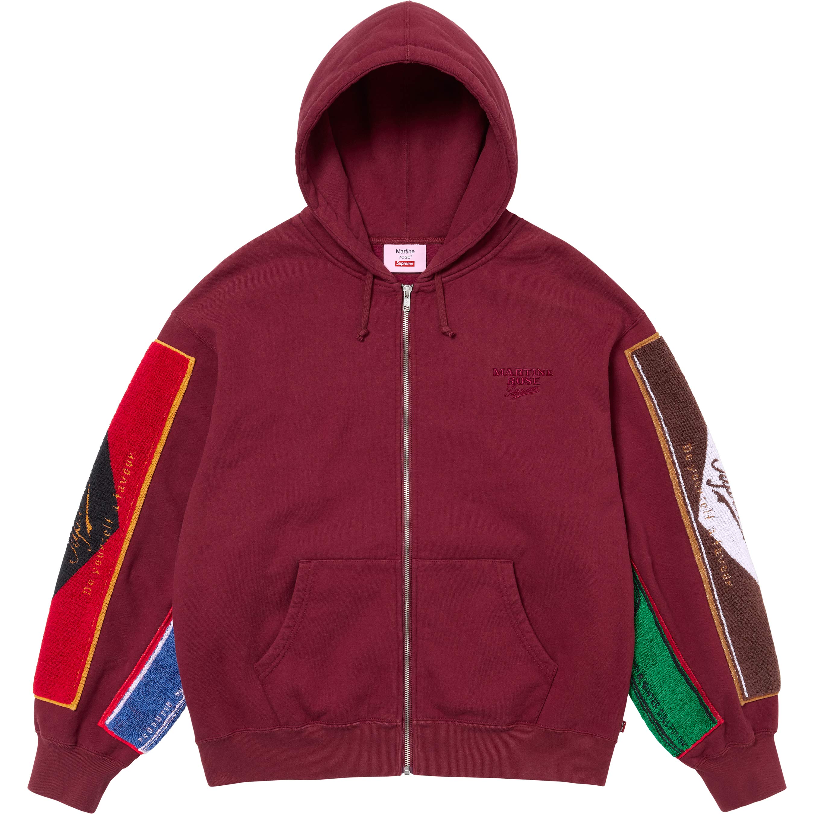 Supreme / Martine Rose Towel Zip Up Hooded Sweatshirt - Cardinal