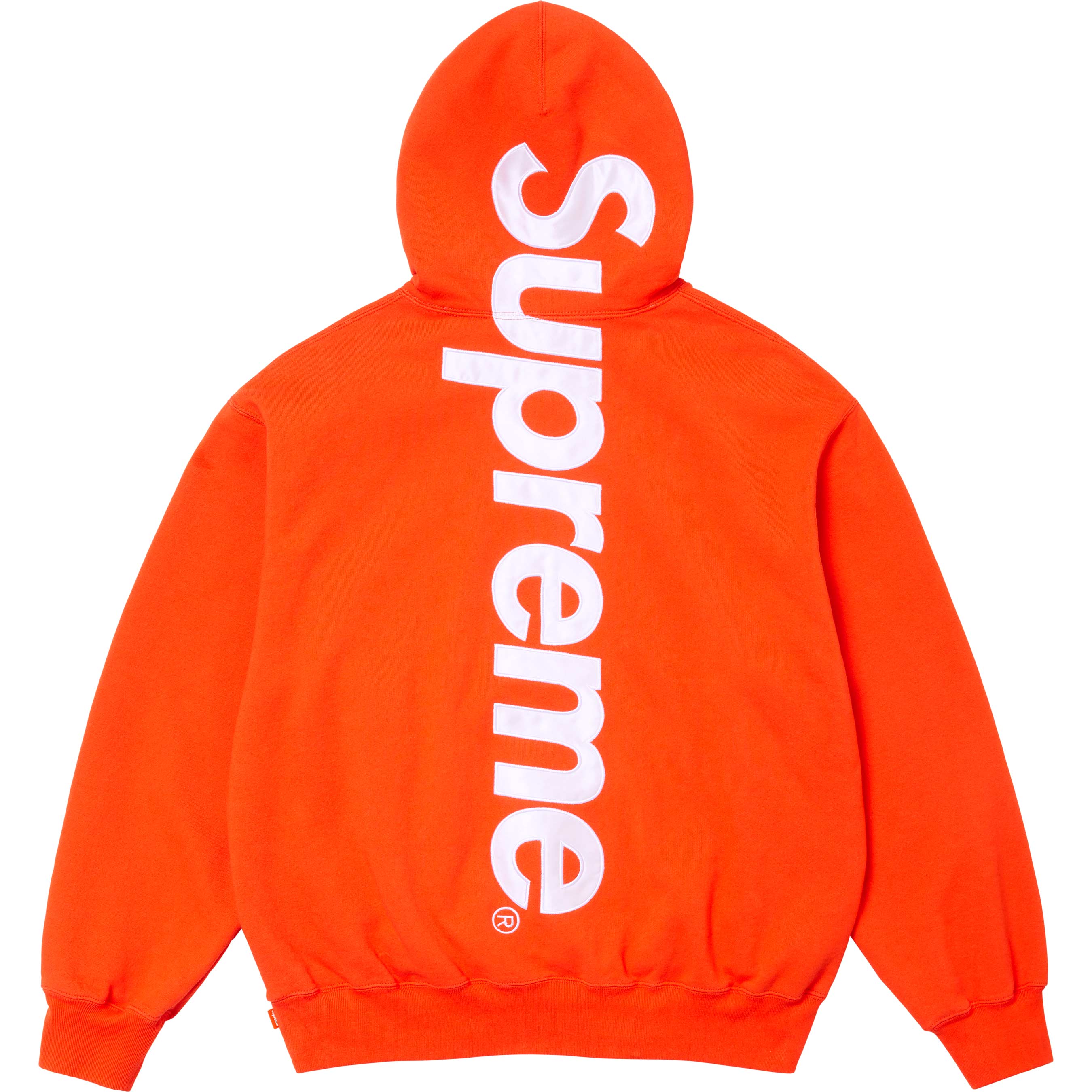 Supreme Satin Appliqué Hooded Sweatshirt - Bright Orange