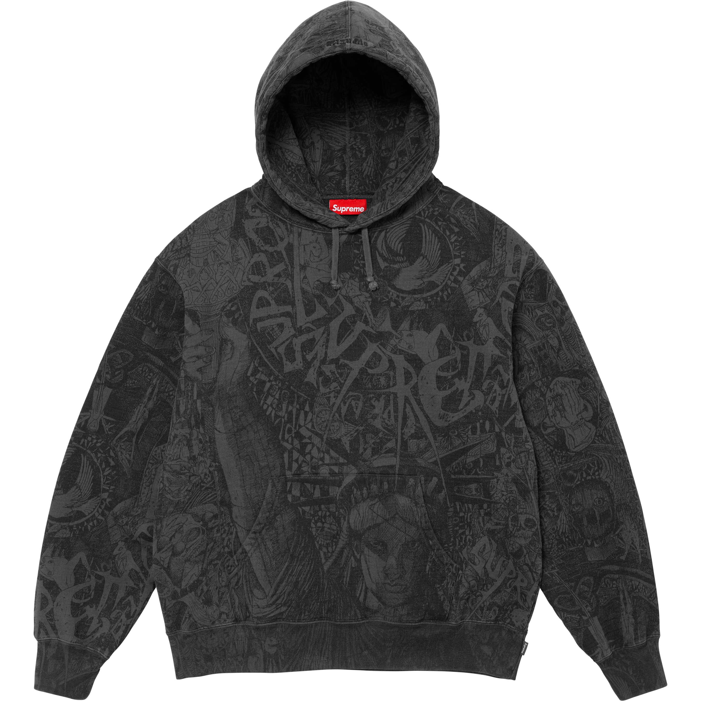 Supreme Liberty Hooded Sweatshirt - Washed Black