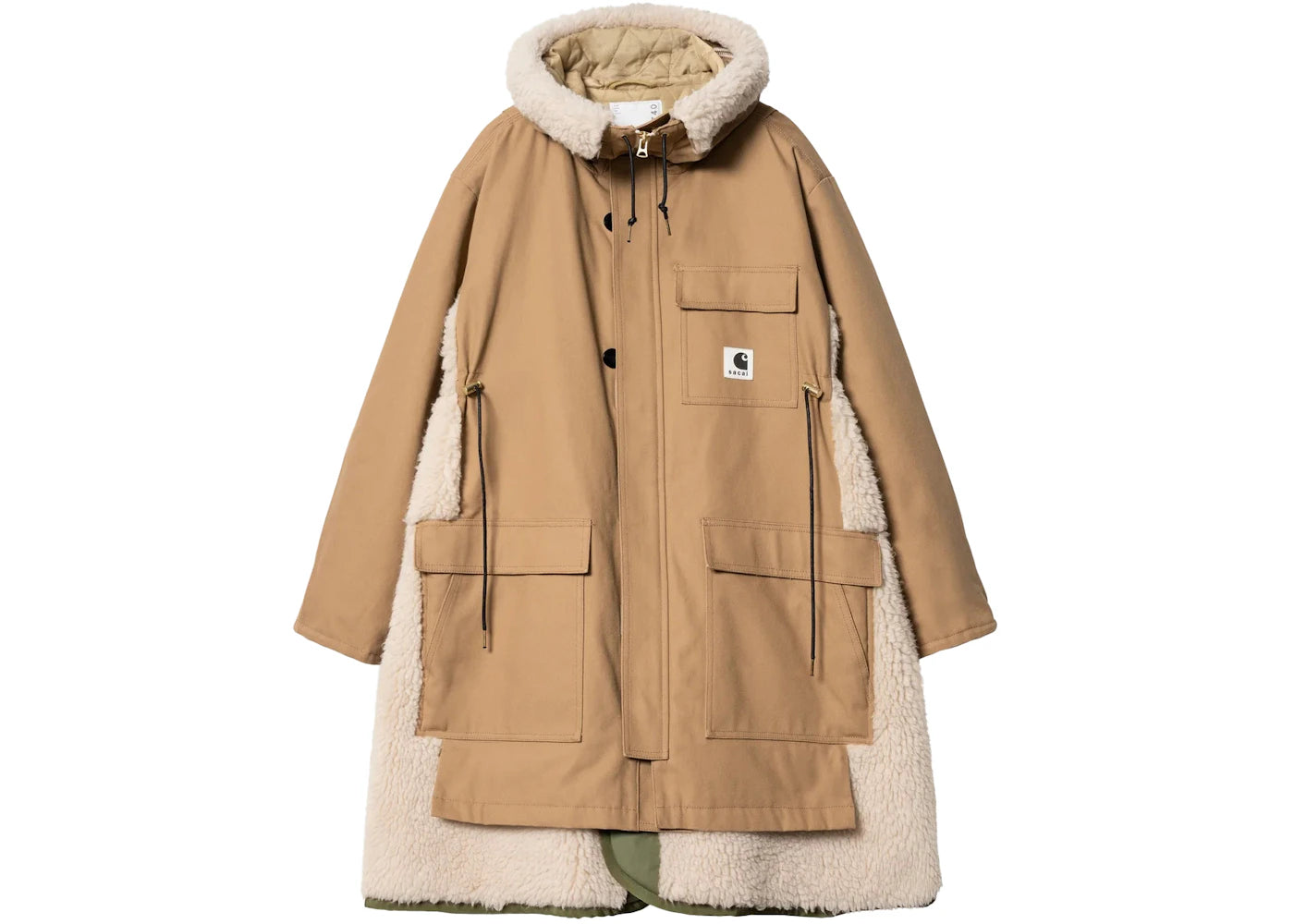 Sacai x Carhartt WIP Women's Canvas Siberian Parka Beige