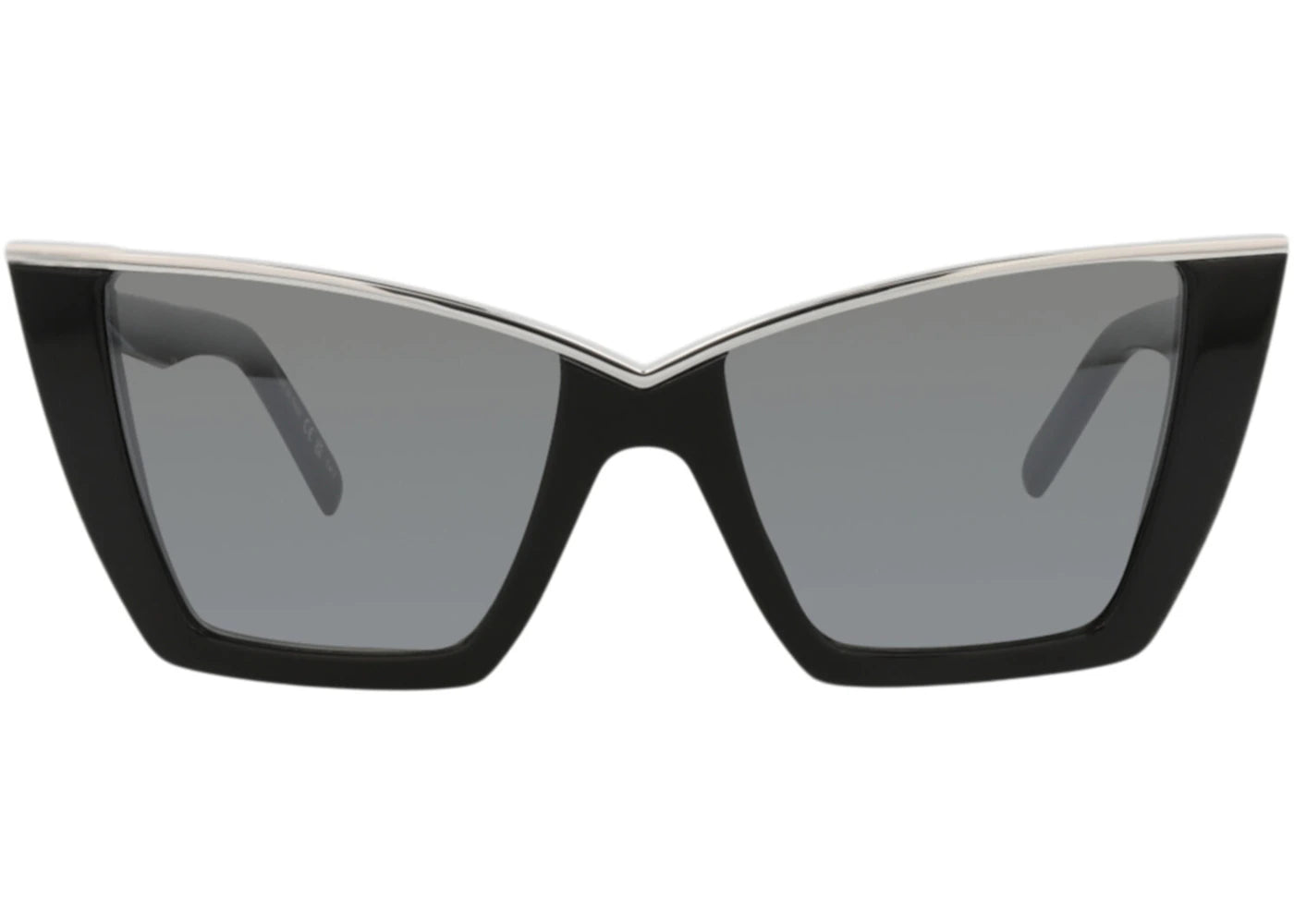 Saint Laurent Cat Eye-Frame Acetate Sunglasses Black Black Silver (SL570-30014007-002)