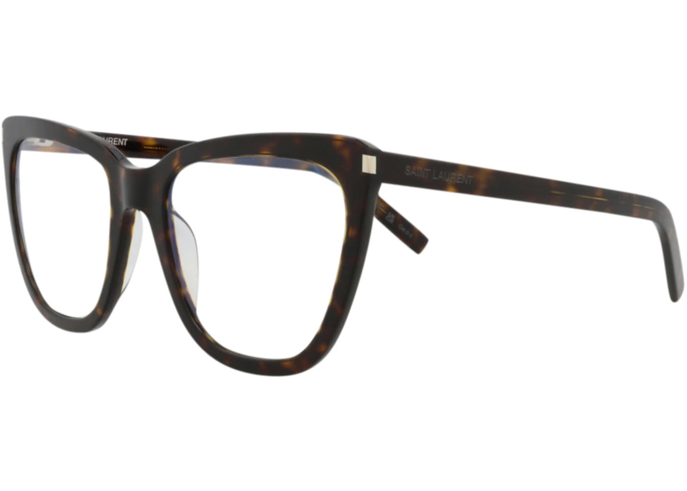 Saint Laurent Cat Eye Sunglasses Havana/Havana/Transparent (SL548SLIM-30013713-007)