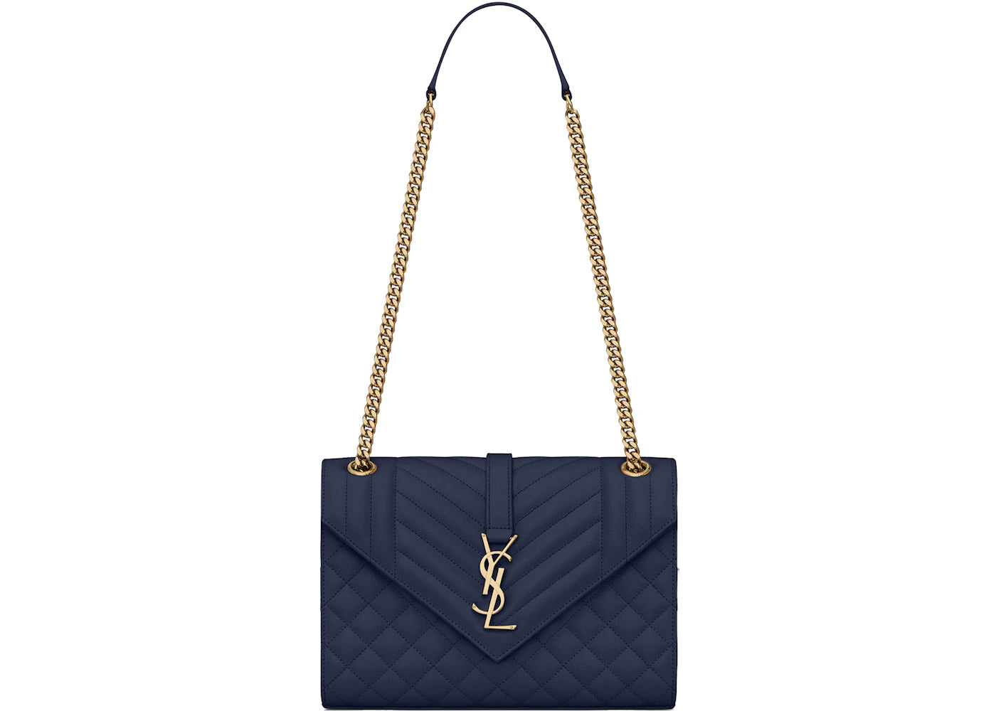 Saint Laurent Envelope Bag Medium Mix Matelasse Marine