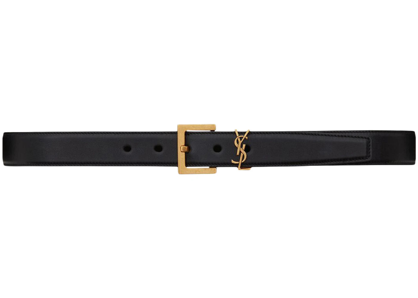 Saint Laurent Monogram Square Buckle Belt Black