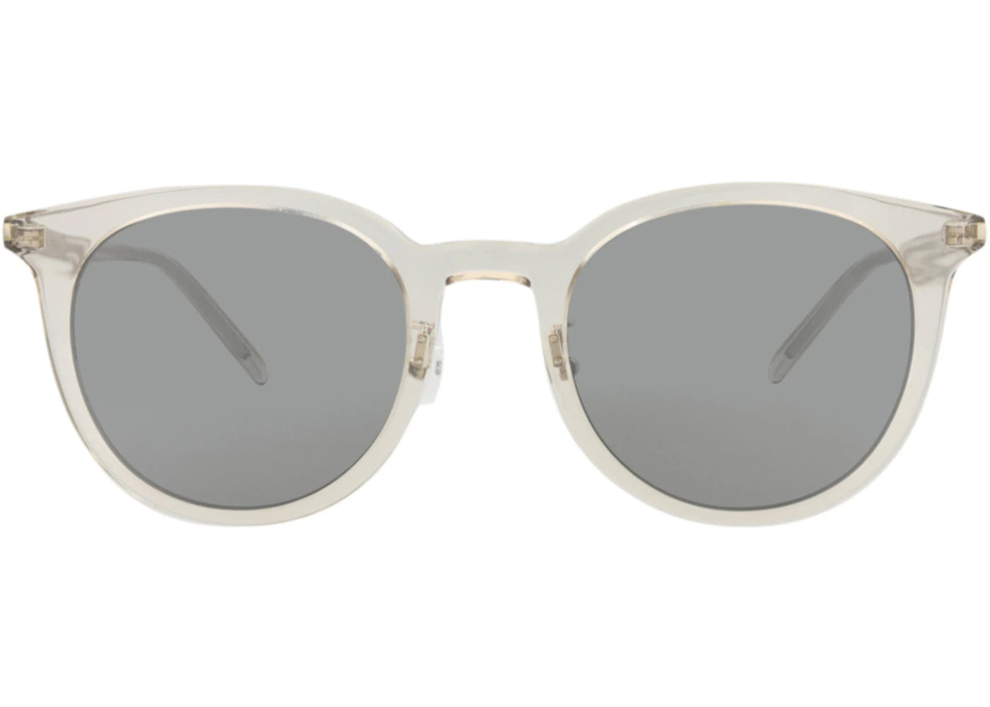 Saint Laurent Round-Frame Acetate Sunglasses Beige/Beige/Silver (SL488K-30011924-004)