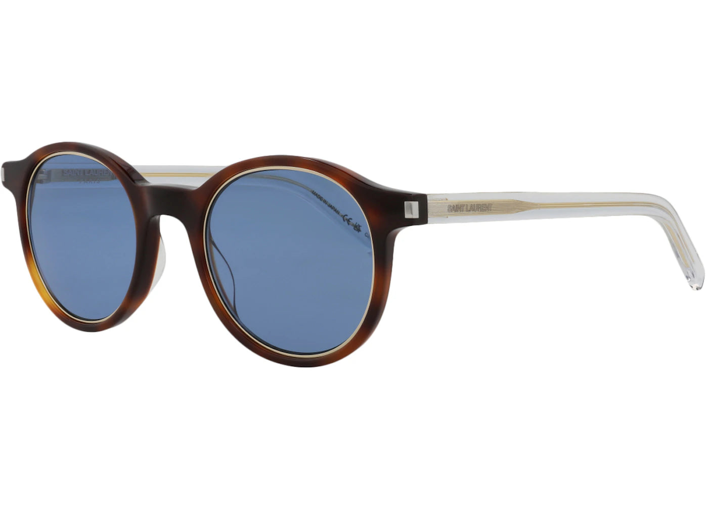 Saint Laurent Round Oval Sunglasses Havana/Crystal/Blue (SL521RIM-30013255-008)