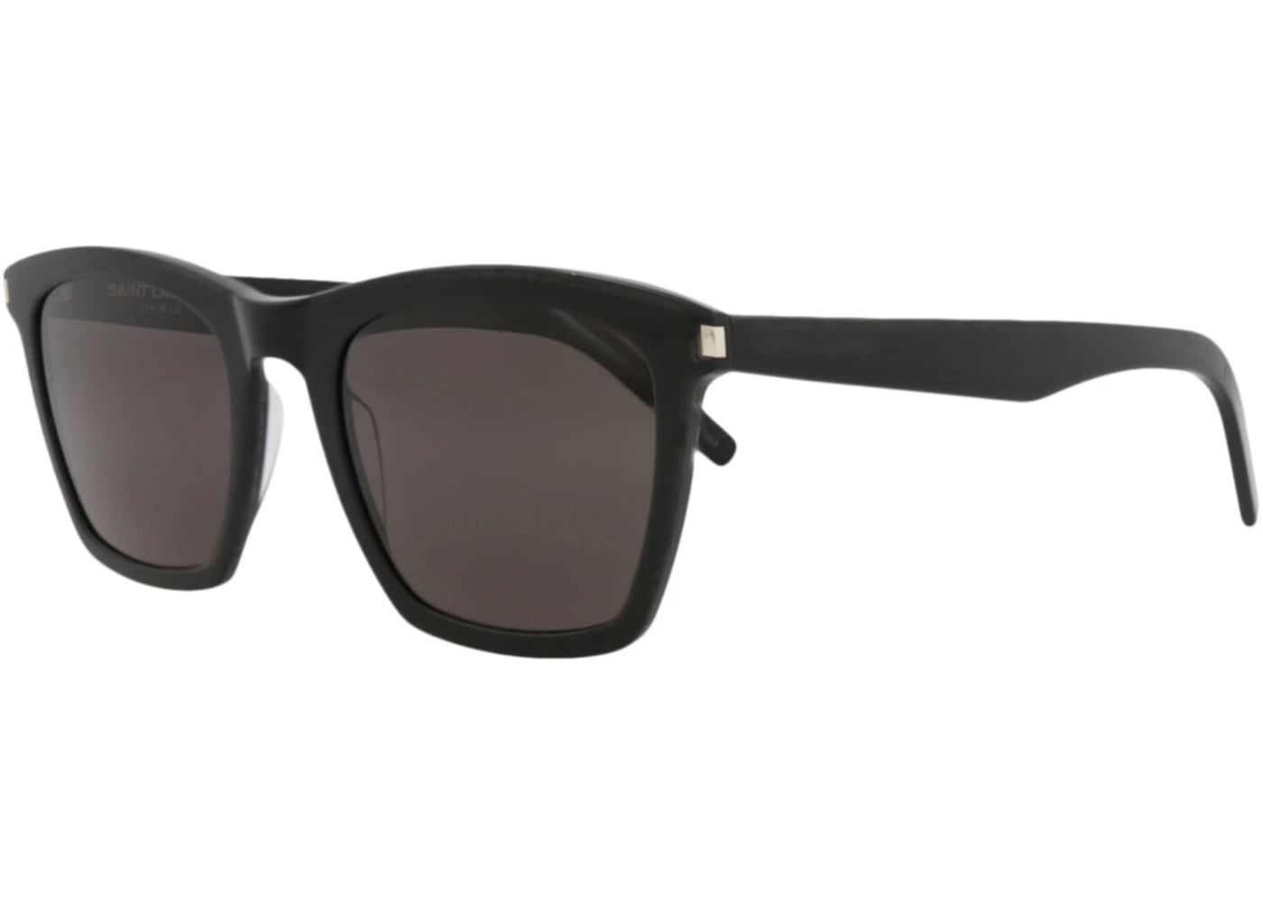 Saint Laurent Square-Frame Acetate Sunglasses Black Black Grey (SL281SLIM-30007110-001)