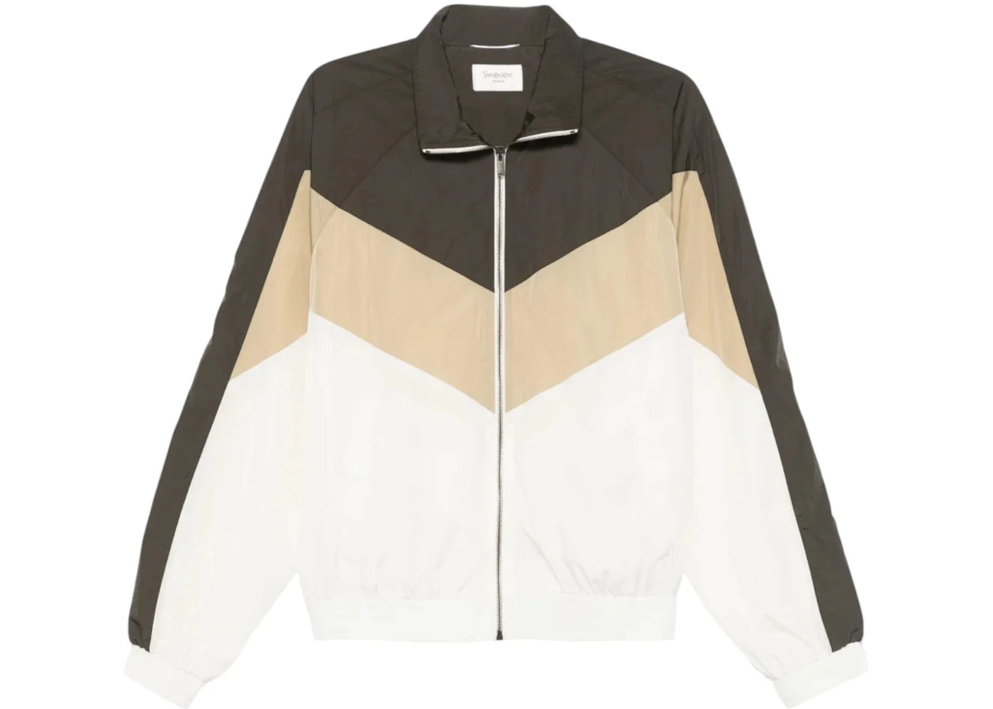 Saint Laurent Veste De Sport Decou Jacket Marron Ebene/Ecru/Be