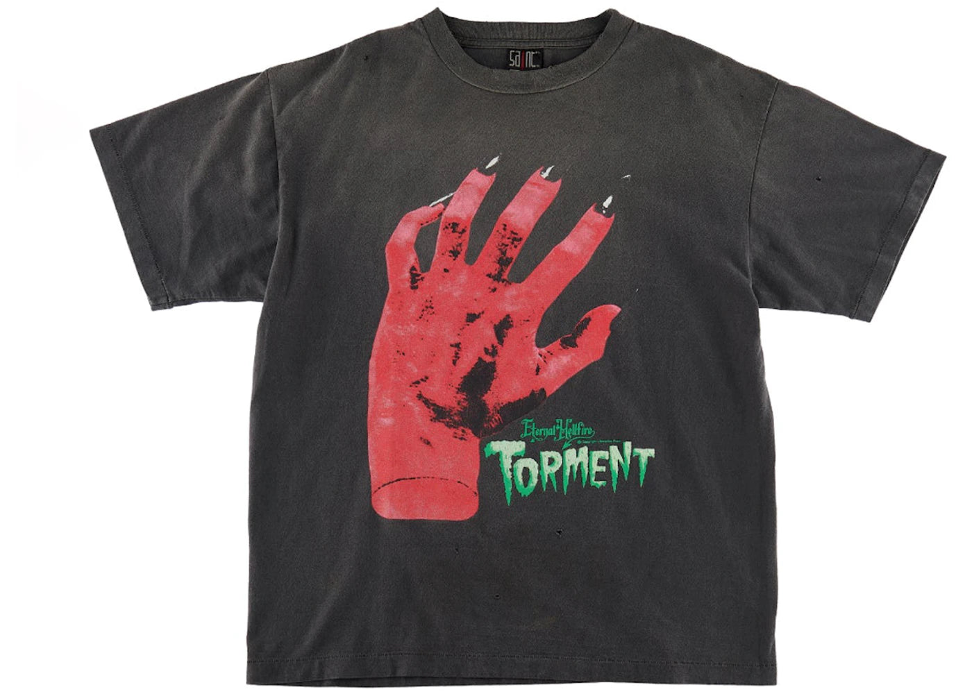 Saint Mxxxxxx Devil Hand T-Shirt Vintage Black