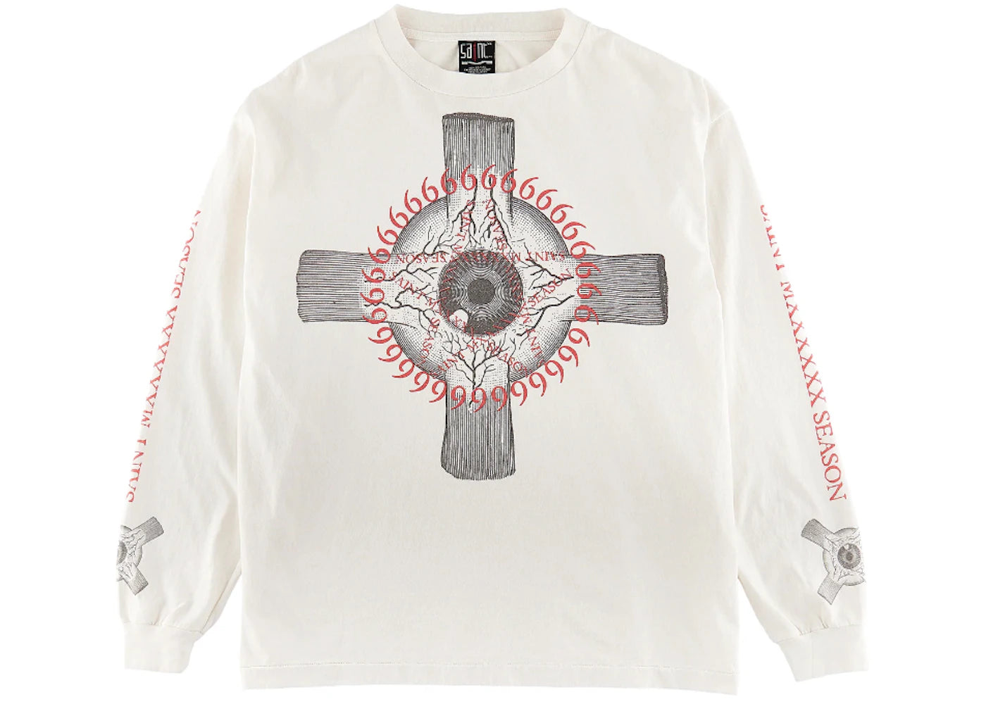 Saint Mxxxxxx Eye Ball L/S T-Shirt Vintage White
