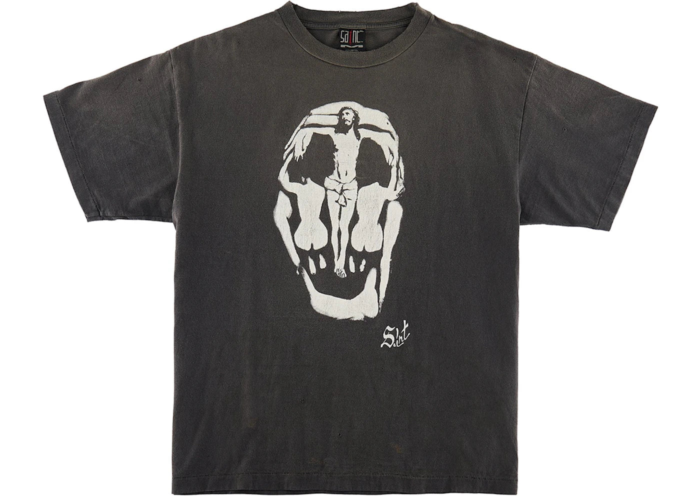 Saint Mxxxxxx Jesus Skull Tee Vintage Black