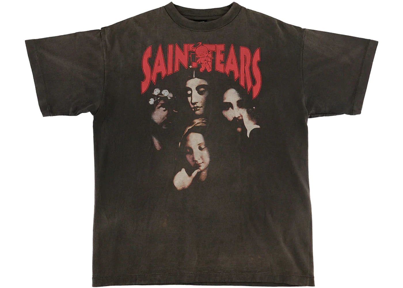 Saint Mxxxxxx x Denim Tears Faces T-Shirt Vintage Black