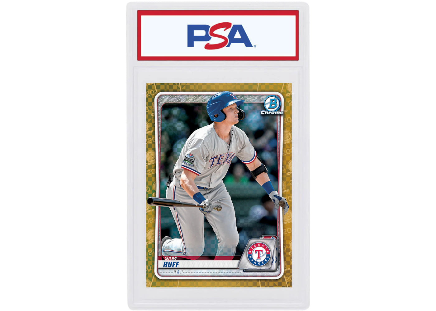 Sam Huff 2020 Bowman Chrome X Gold X-Fractor /3 #BCP-237