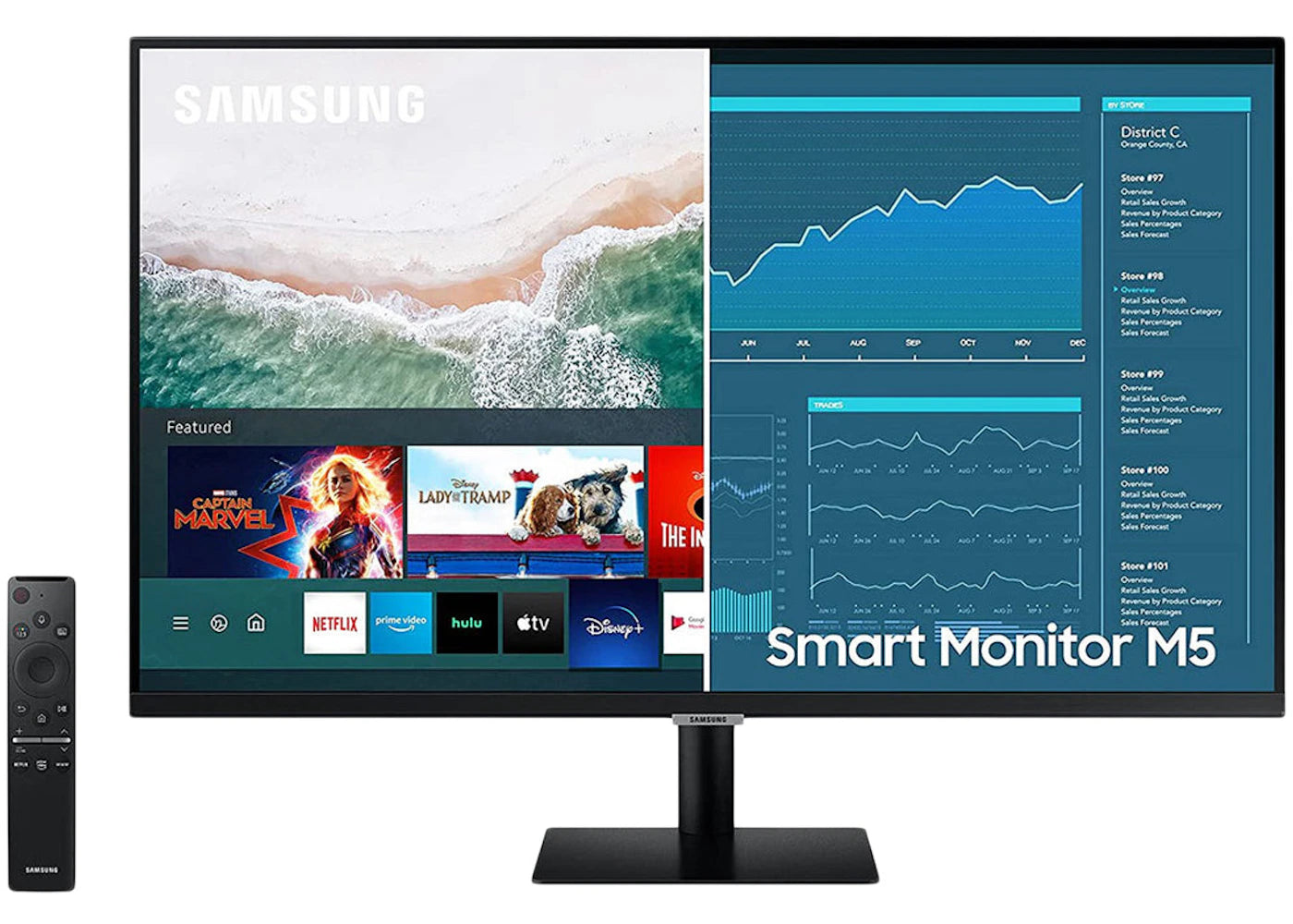 Samsung 27" M5 1920 x 1080 FHD Smart Monitor and Streaming TV LS27AM500NNXZA
