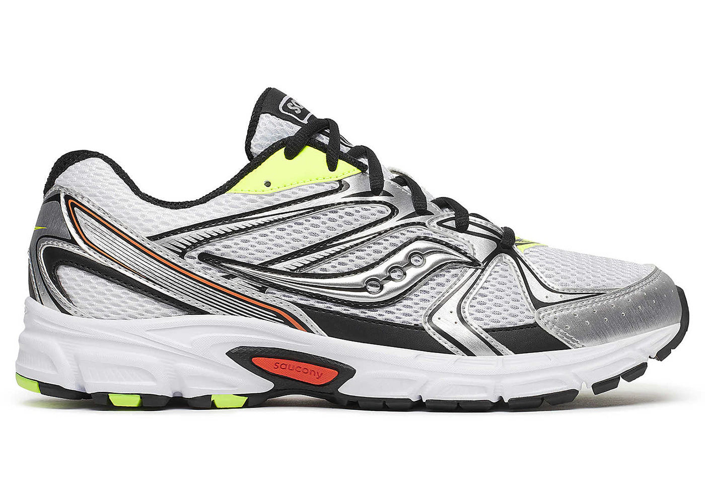 Saucony Grid Ride Millennium White Silver Lime Orange