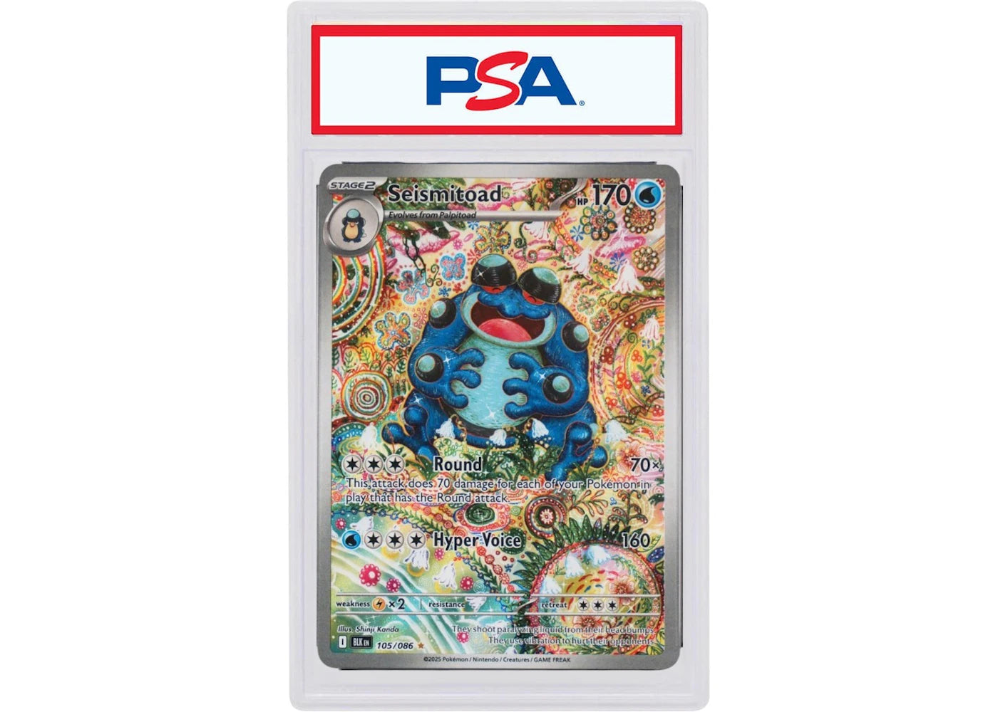 Seismitoad 2025 Pokémon BLK Illustration Rare #105/086 (PSA or BGS Graded)