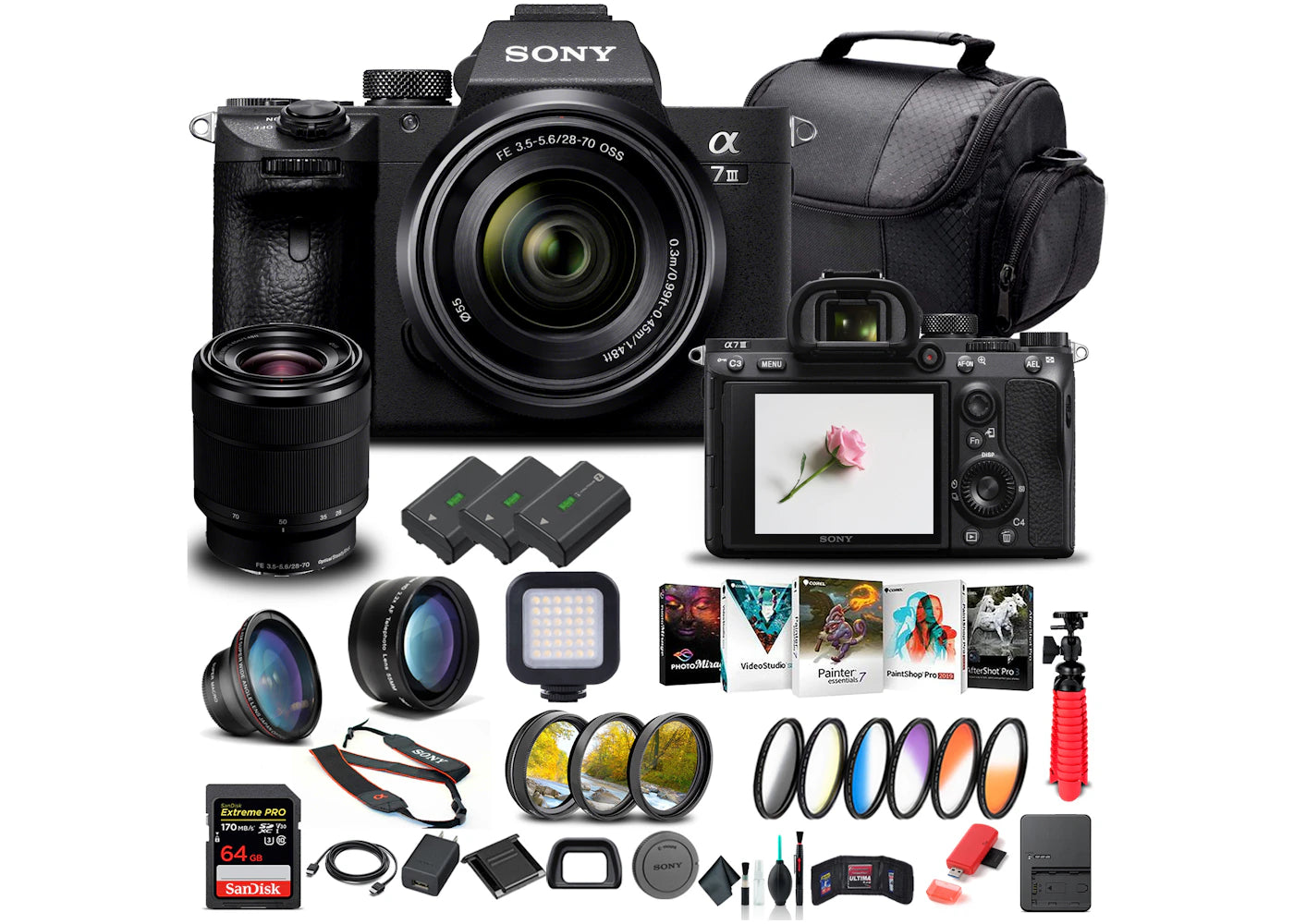 Sony Alpha a7 III Mirrorless Camera / 28-70mm Lens Bundle ILCE7M3K/B_EDI_2STX