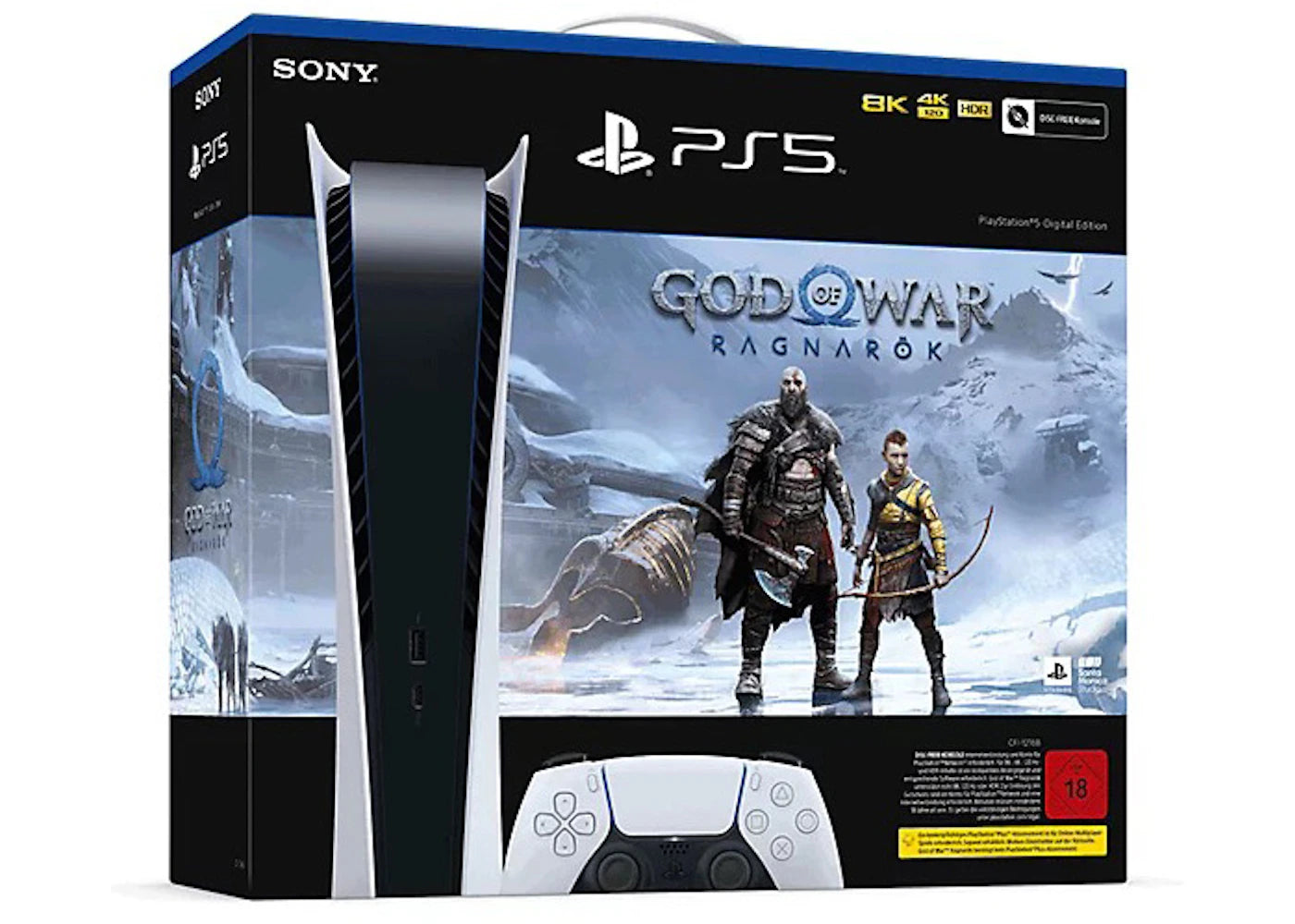 Sony PlayStation 5 PS5 Digital Edition God of War Ragnarök (EU Plug) Console Bundle