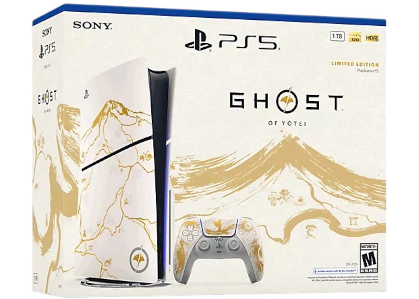 Sony PlayStation 5 PS5 Slim Ultra HD Ghost of Yotei Gold Limited Edition Bundle (US Plug)
