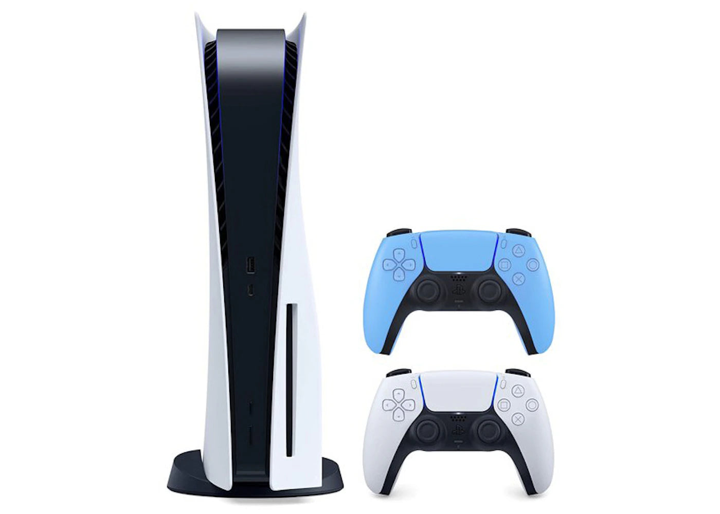 Sony Sony Playstation 5 PS5 Disc Console with Extra DualSense Wireless Controller Bundle (US Plug) 3005718-3006394/3006634 Starlight Blue