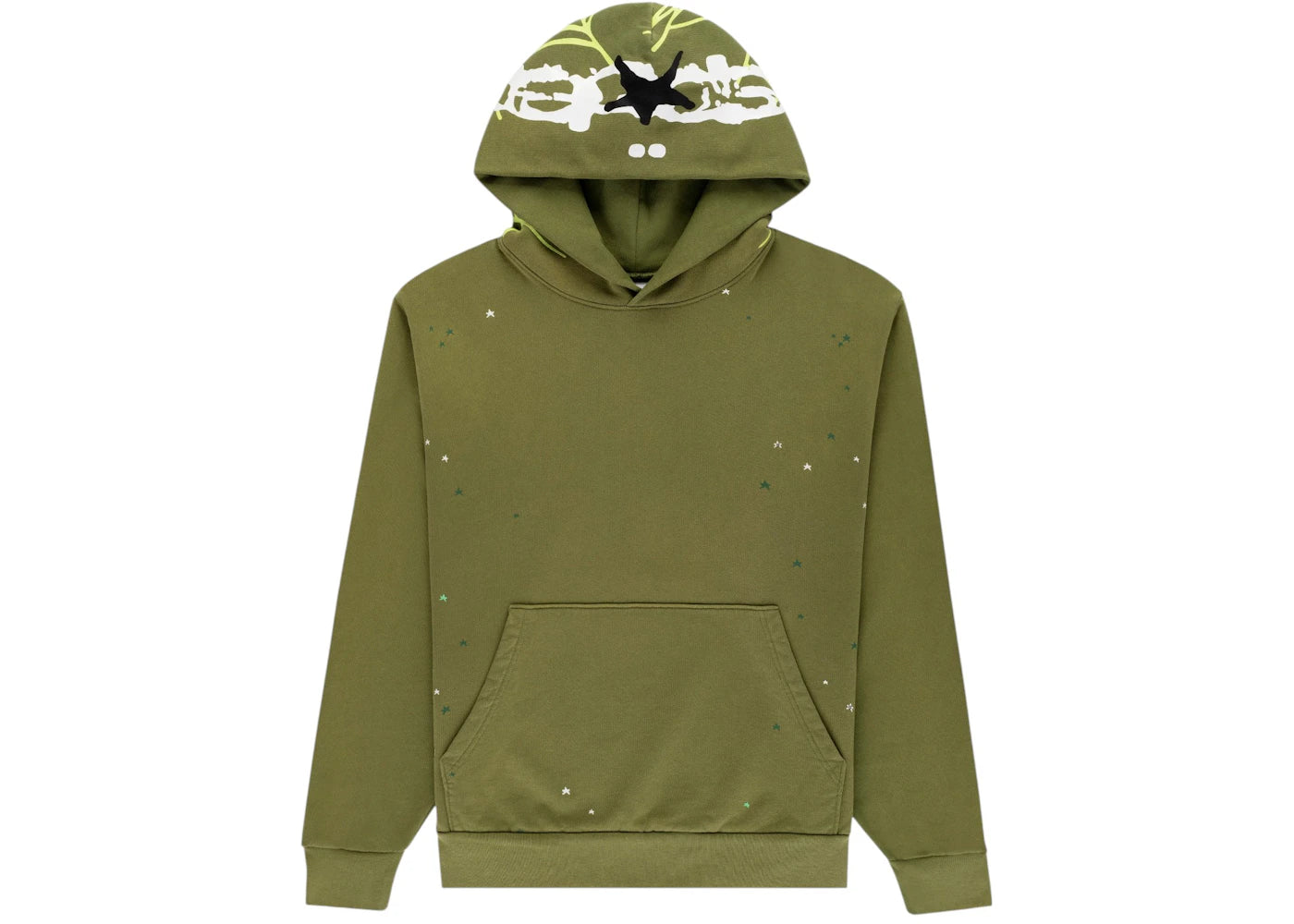 Sp5der Heavy Web Hoodie Olive