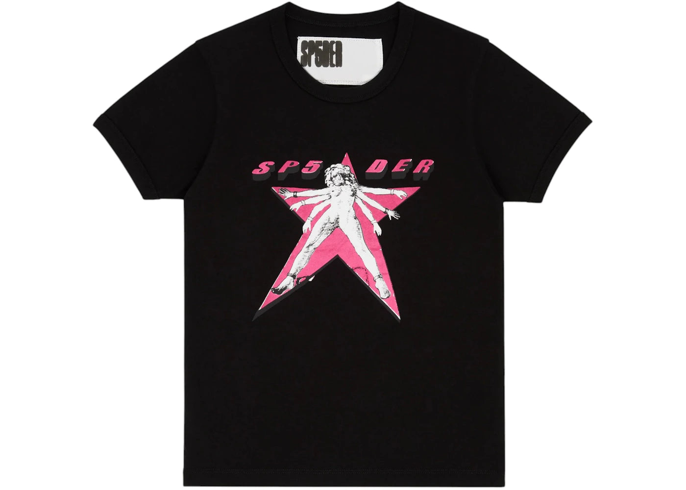Sp5der Star Girl Baby Tee Black