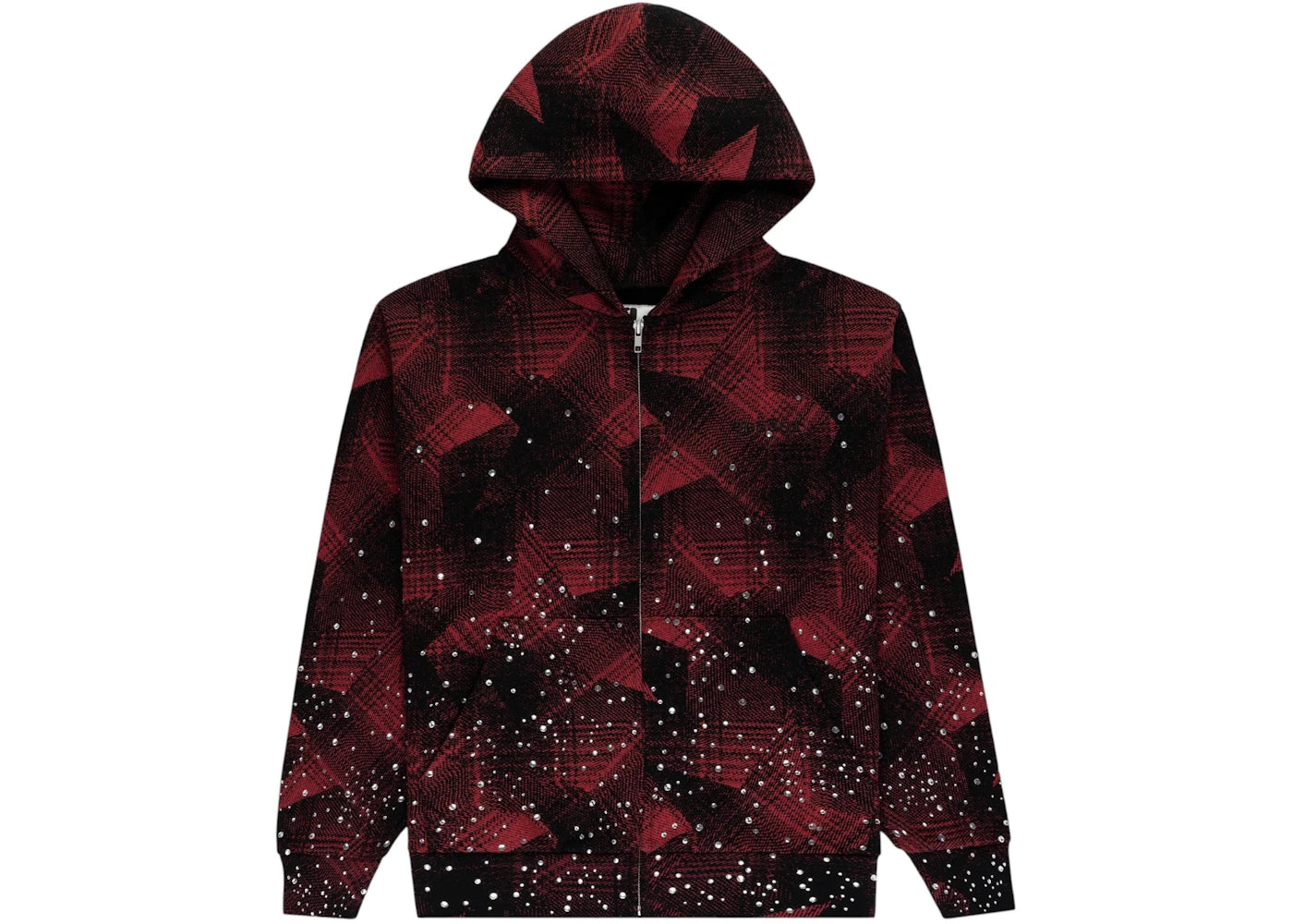 Sp5der Star Plaid Full Zip Hoodie Multicolor