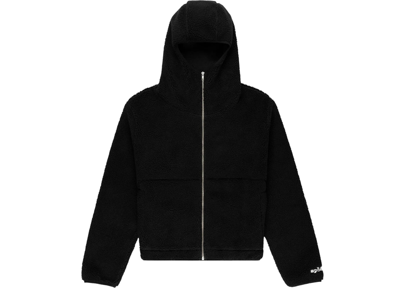 Sp5der Teddy Fleece Zip Up Sweatshirt Black