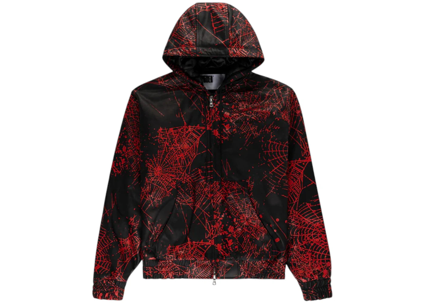 Sp5der V2 Web Leather Jacket Black