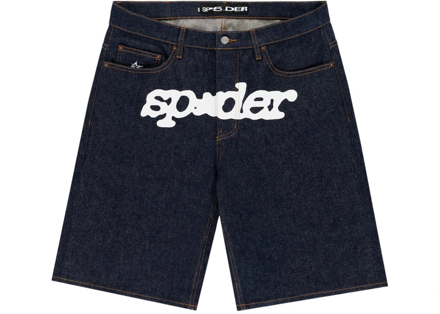 Sp5der V3 Logo Denim Short Indigo