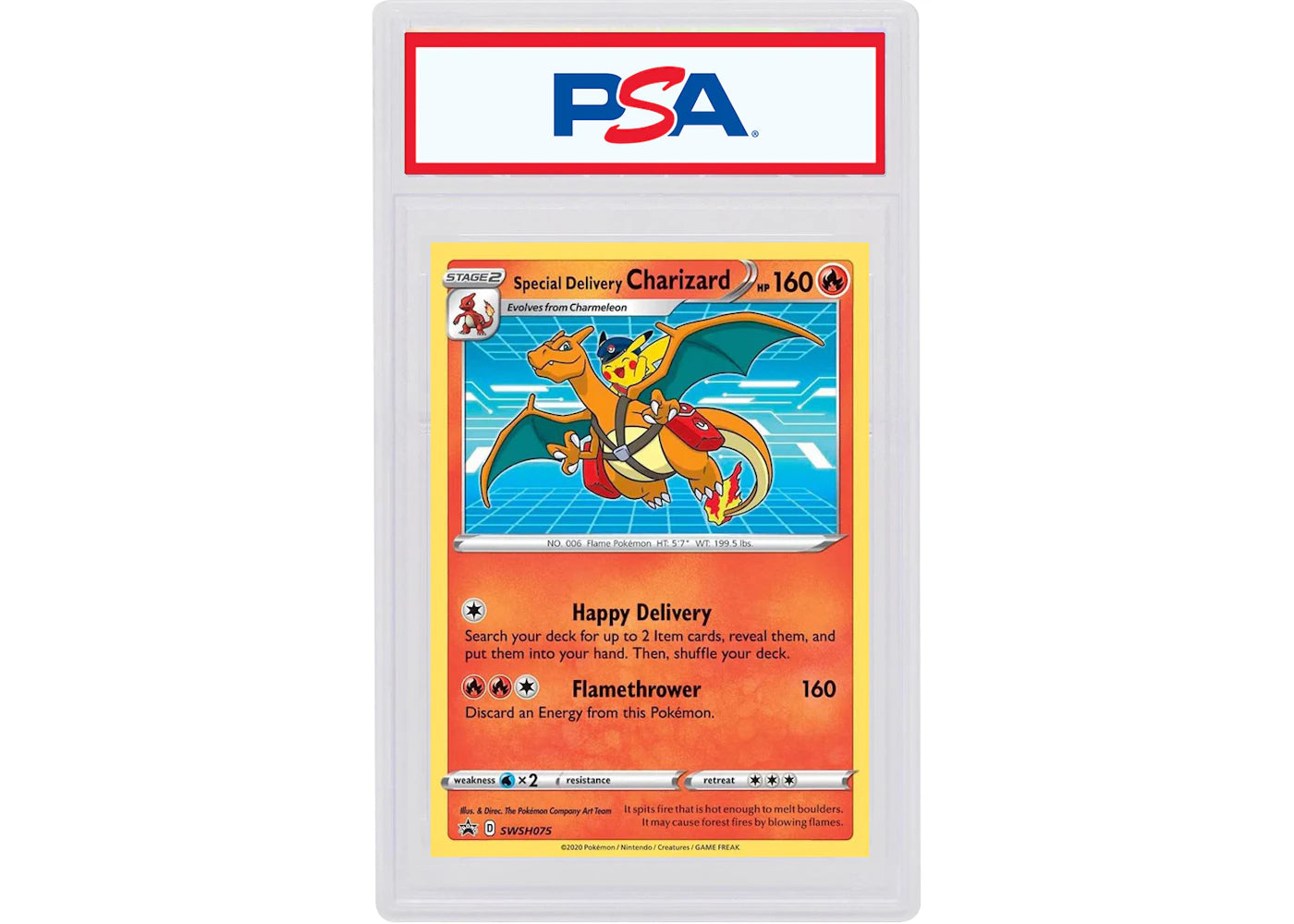 Special Delivery Charizard-Holo 2022 Pokémon Sword & Shield Pokemon Center United Kingdom Promo SWSH#075 (PSA or BGS Graded)