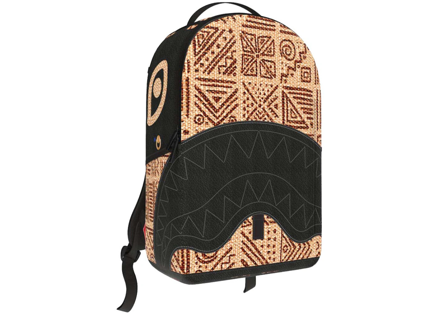 Sprayground Ai Raffia Palm Shark DLX Backpack Black/Multicolor