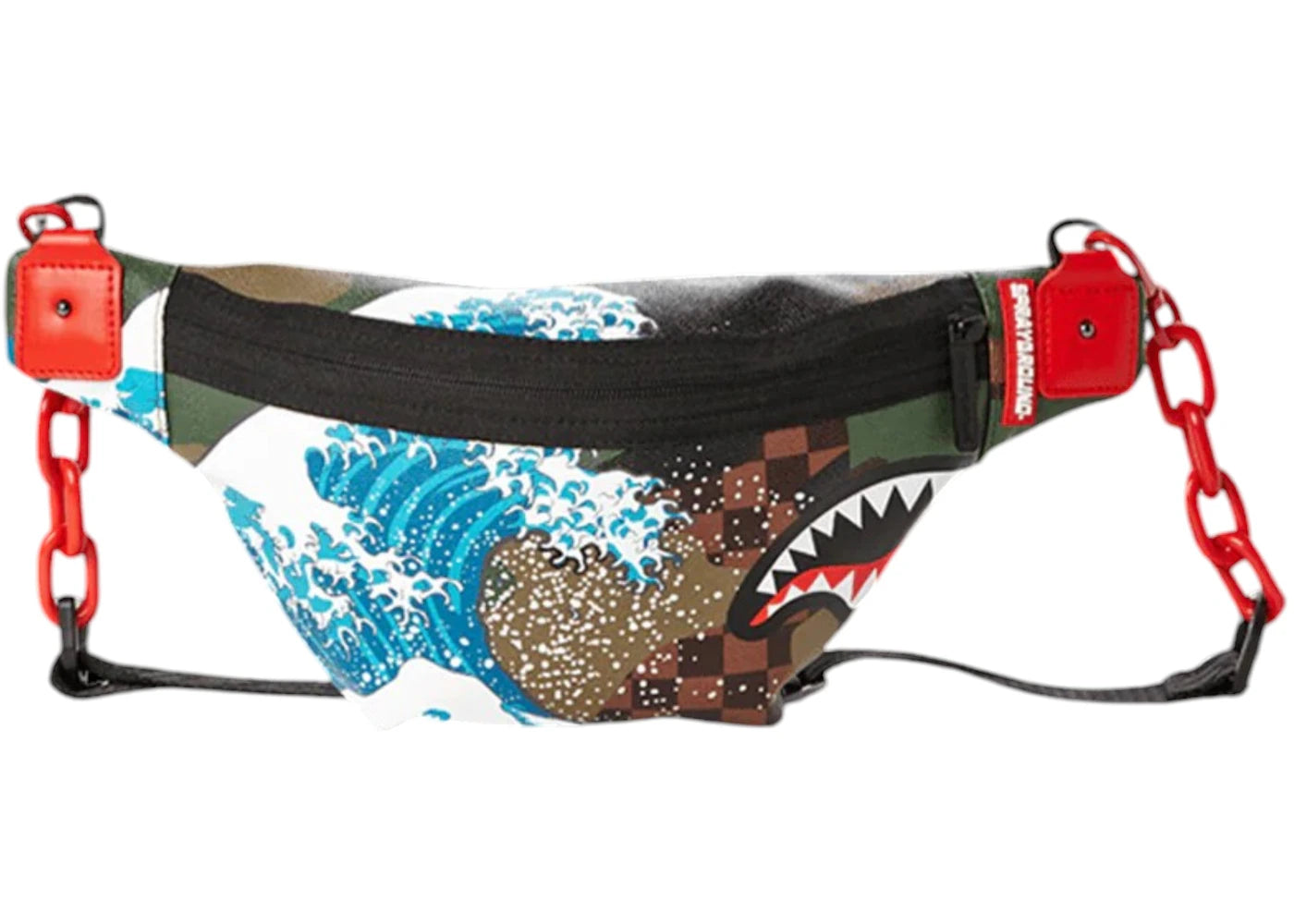 Sprayground Camokawa Wave Shark Crossbody Multicolor