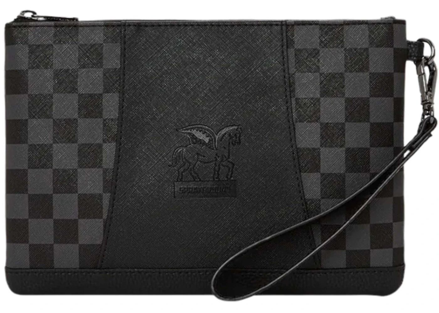 Sprayground Raceway Shadow Phantom Henny Crossover Clutch Black/Grey Checker