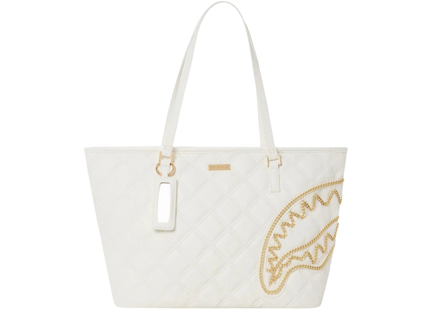 Sprayground Riviera Le Blanc Gold Chain Shark Tote Multicolor