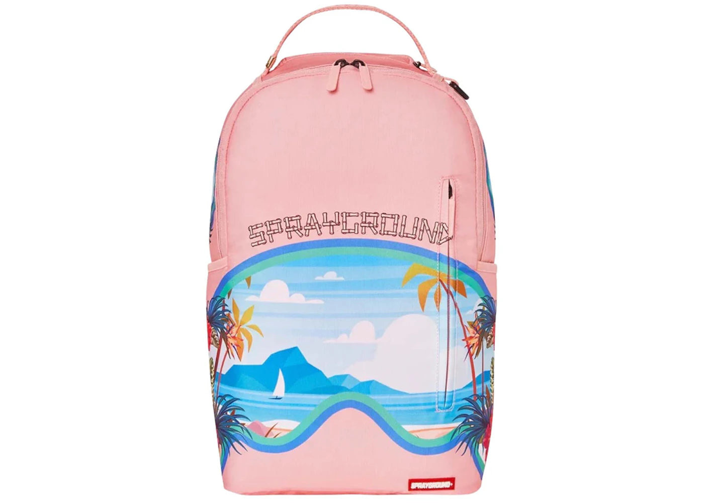 Sprayground Tropical Bora Bora Shark Island Villa Backpack Pink