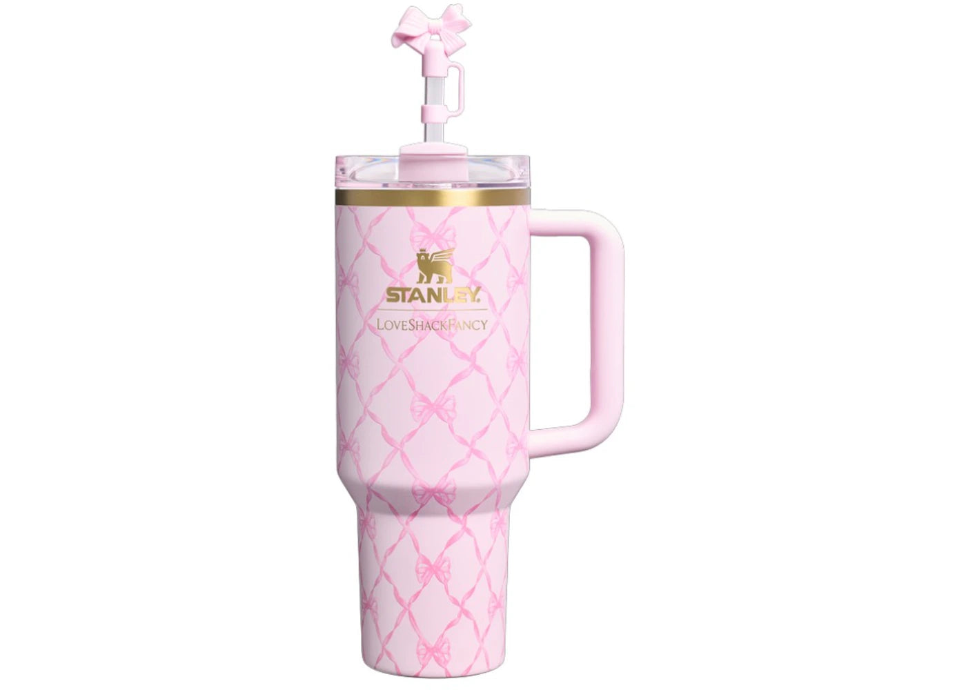 Stanley 1913 x LoveShackFancy Holiday FlowState Quencher 40oz Tumbler Baby Bow Pink Peppermint