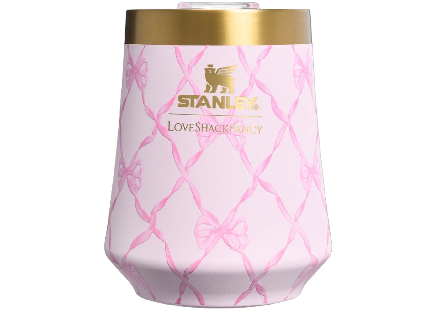 Stanley 1913 x LoveShackFancy Holiday Reserve Wine 11oz Tumbler Baby Bow Pink Peppermint