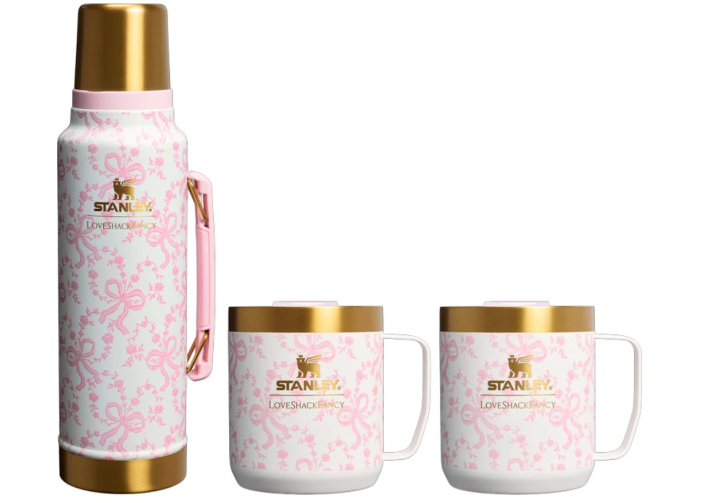 Stanley 1913 x LoveShackFancy Holiday The Everyday 1.5qt Cocoa Set Coquette Bow Chantilly