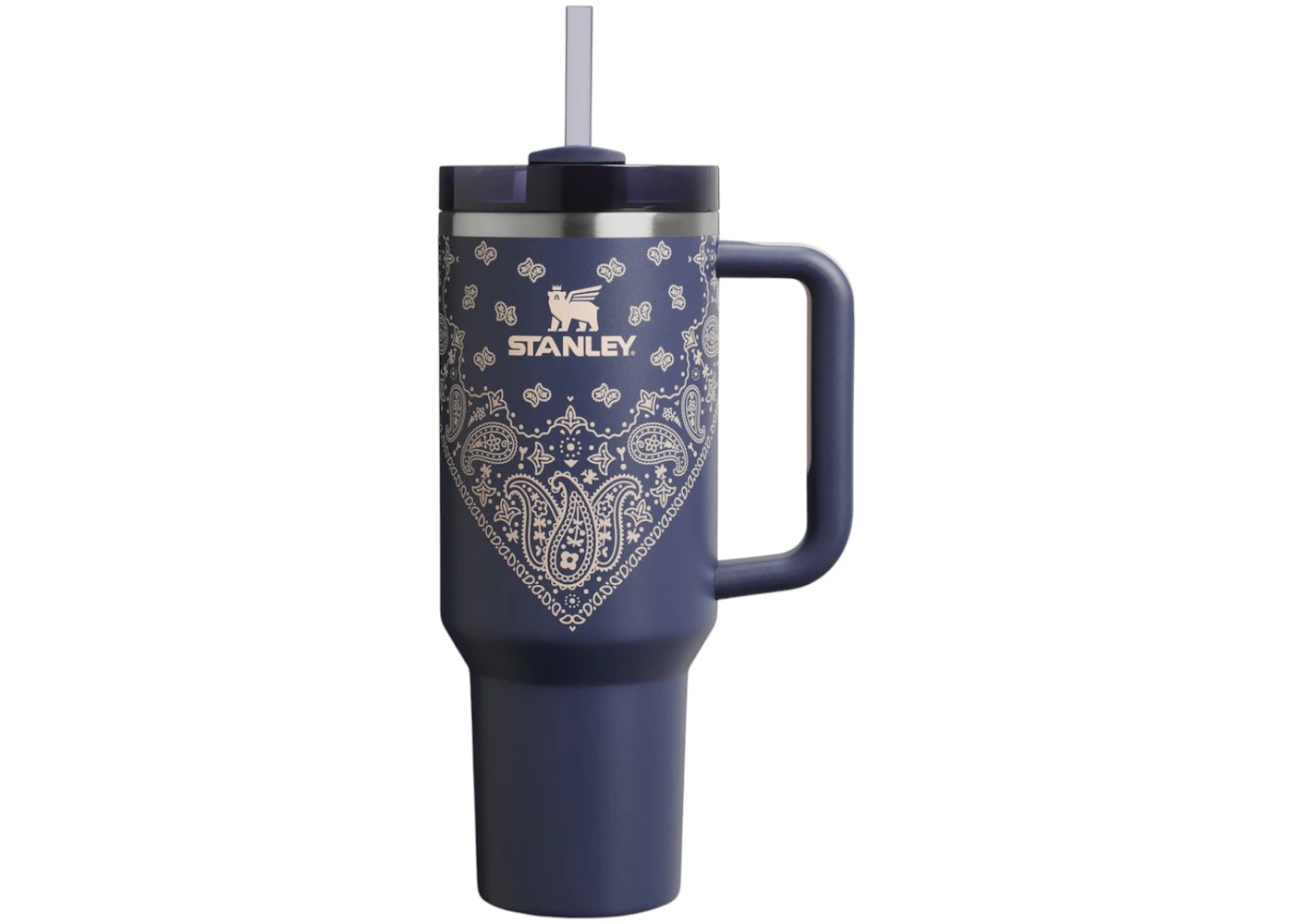 Stanley Mesa Rose Collection Flowstate Quencher 40oz Tumbler Blue Corn Paisley