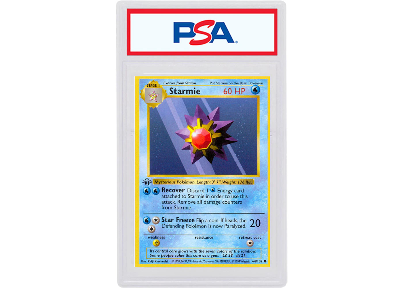 Starmie 1999 Pokemon TCG Base Set 1st Edition #64/102 (PSA or BGS Graded)