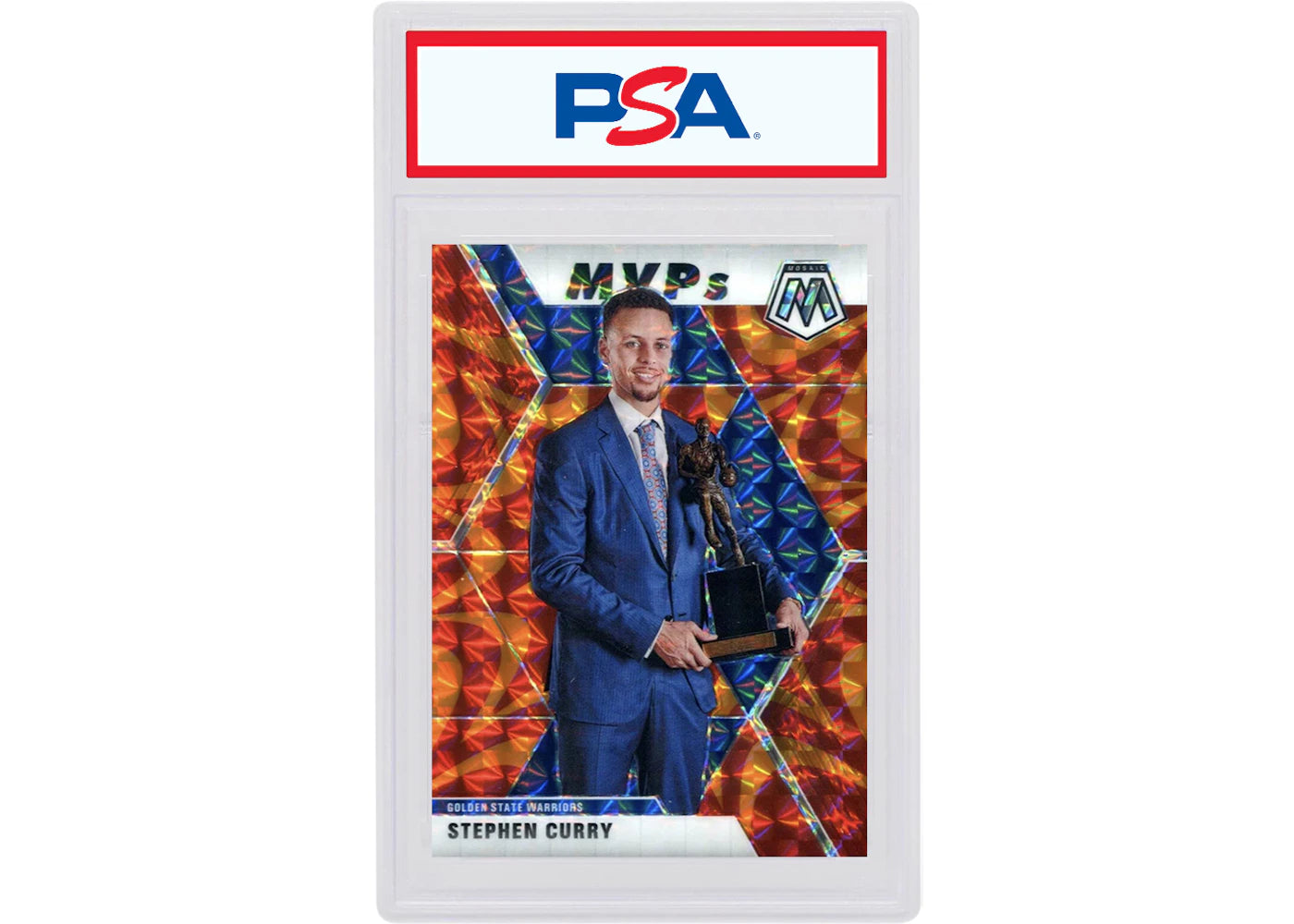 Stephen Curry 2019 Panini Mosaic MVP's Reactive Orange #299 (PSA or BGS Graded)