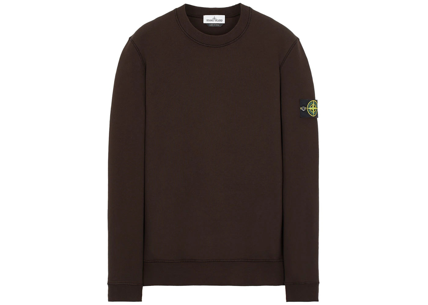 Stone Island 63020 Brushed Cotton Fleece Crewneck Dark Brown